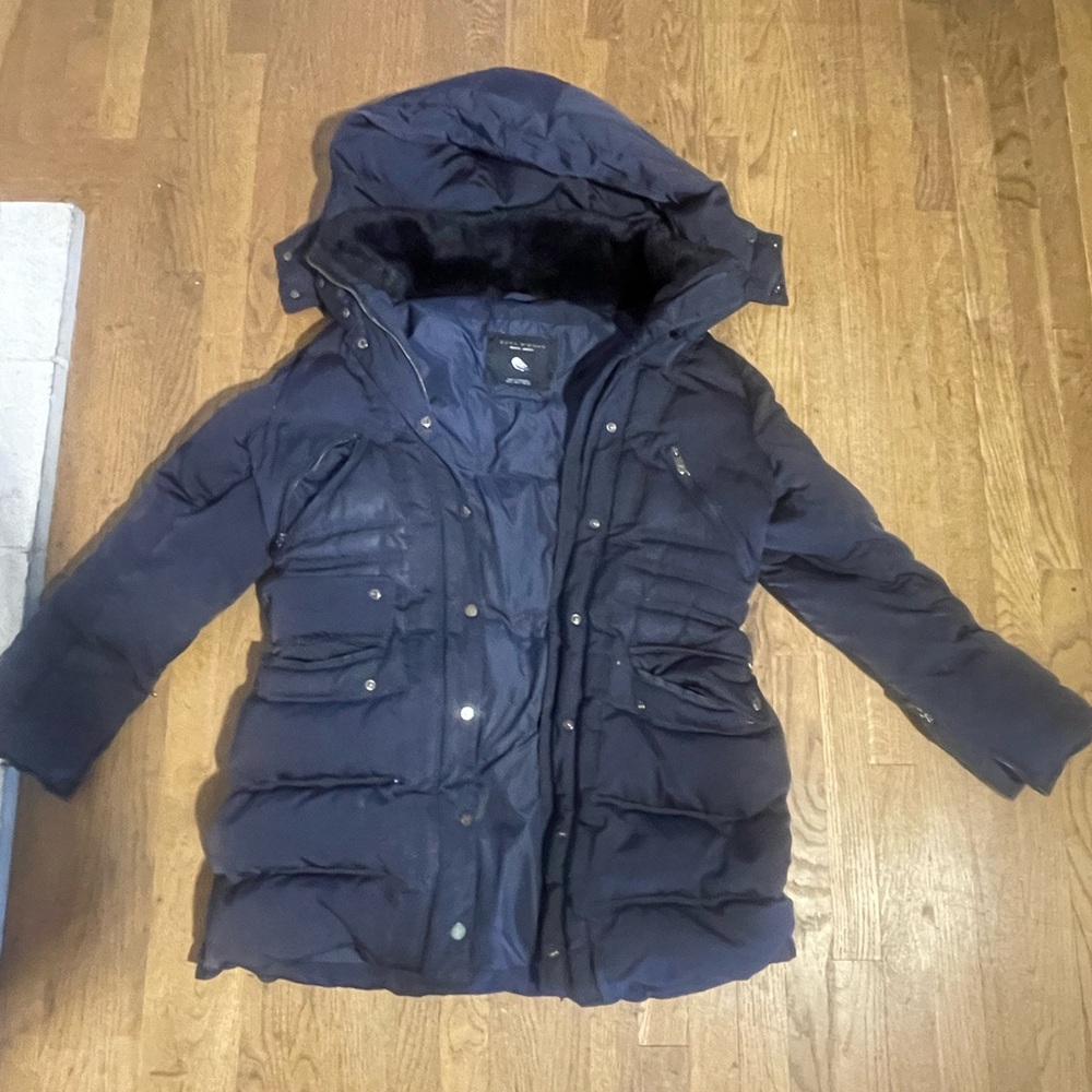 VINTAGE NAVY ZARA WOMEN DOWN JACKET EMPLOYEE PICK